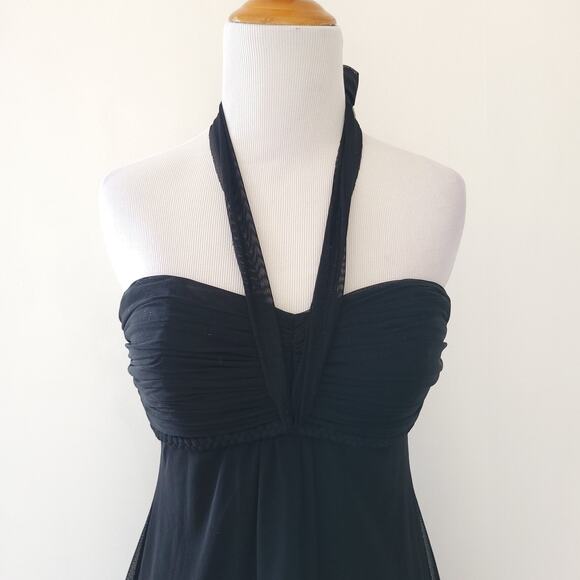 WHBM Strapless Cocktail Party Dress Black Halter Neck Empire Waist 4 - Picture 7 of 12